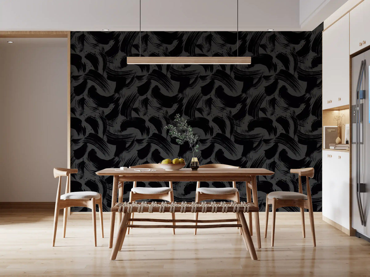 Midnight Ink Swirls Pattern Wallpaper⁠
