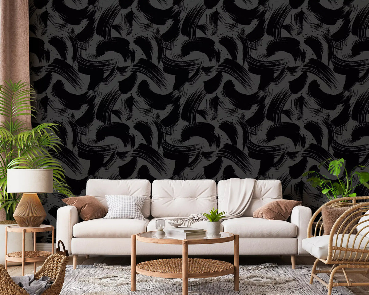Midnight Ink Swirls Pattern Wallpaper⁠