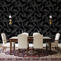 Midnight Ink Swirls Pattern Wallpaper⁠