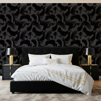 Midnight Ink Swirls Pattern Wallpaper⁠