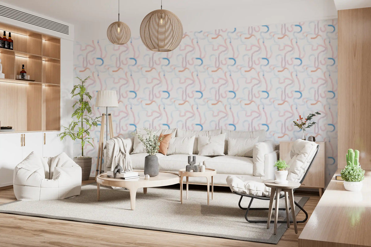 Soft Pastel Ribbon Motion Wallpaper⁠