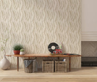 Beige Woven Leaf Trails Wallpaper⁠