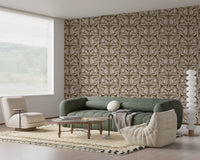 Olive and Blush Organic Abstract Botanical Pattern Wallpaper⁠