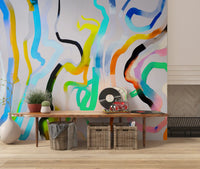 Vibrant Fluid Stroke Composition Wall Mural