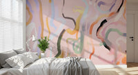 Abstract Painted Ribbons Wall Mural
