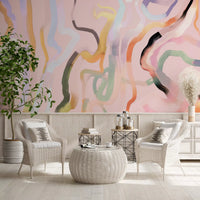 Abstract Painted Ribbons Wall Mural