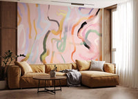 Abstract Painted Ribbons Wall Mural
