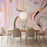 Abstract Painted Ribbons Wall Mural