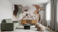 Organic Earthy Abstract Curves Wall Mural