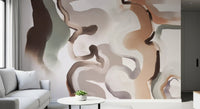 Organic Earthy Abstract Curves Wall Mural