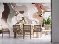 Organic Earthy Abstract Curves Wall Mural