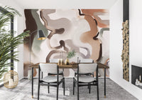 Organic Earthy Abstract Curves Wall Mural