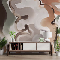 Organic Earthy Abstract Curves Wall Mural