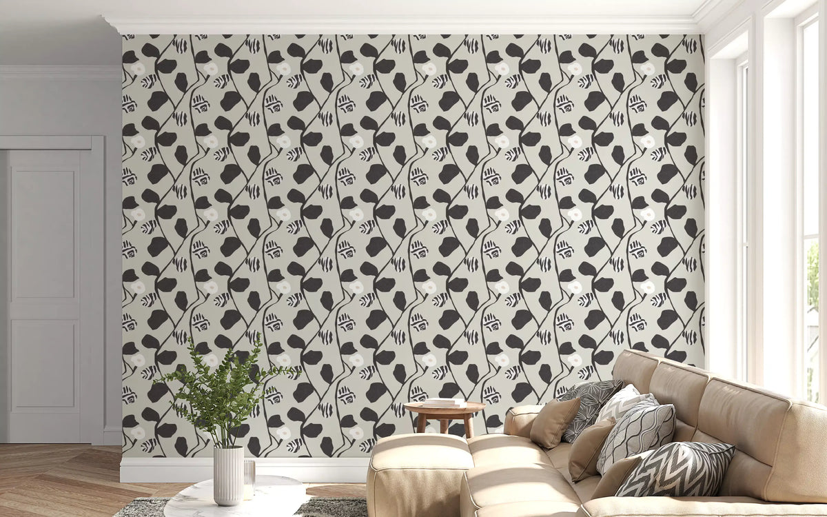 Abstract Floral Vine Arrangement Wallpaper⁠