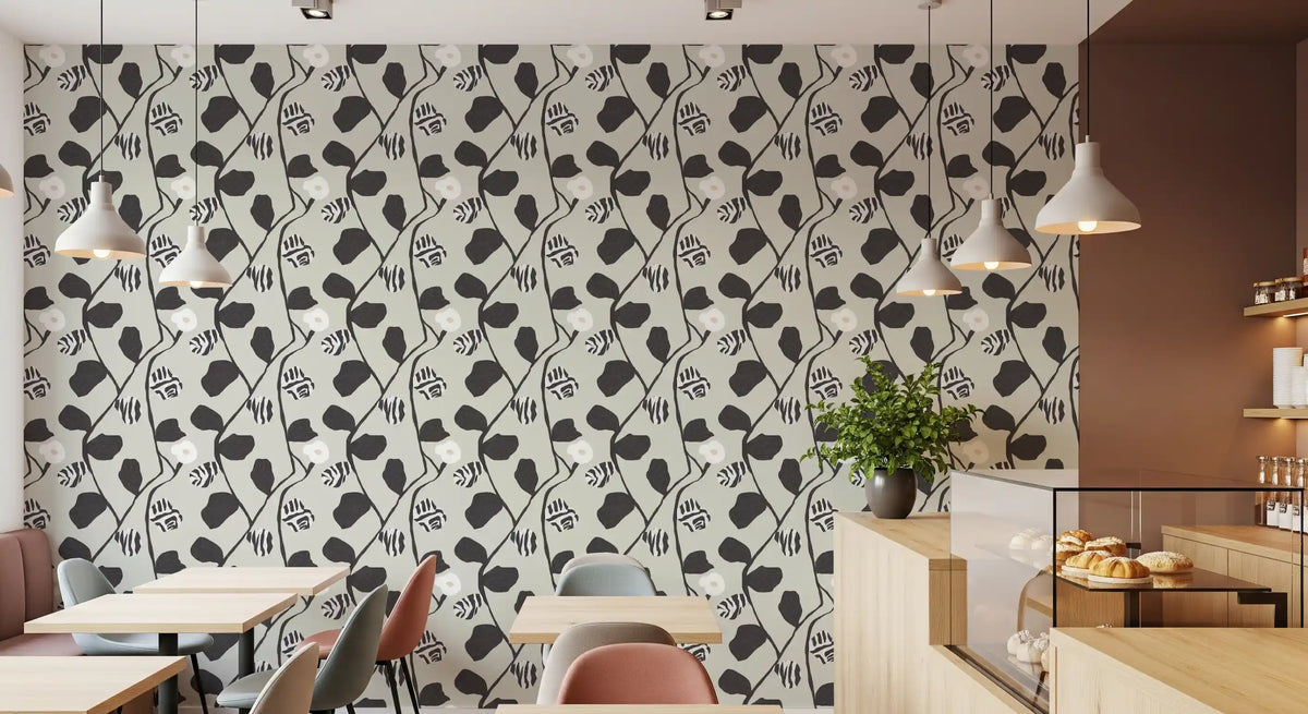 Abstract Floral Vine Arrangement Wallpaper⁠