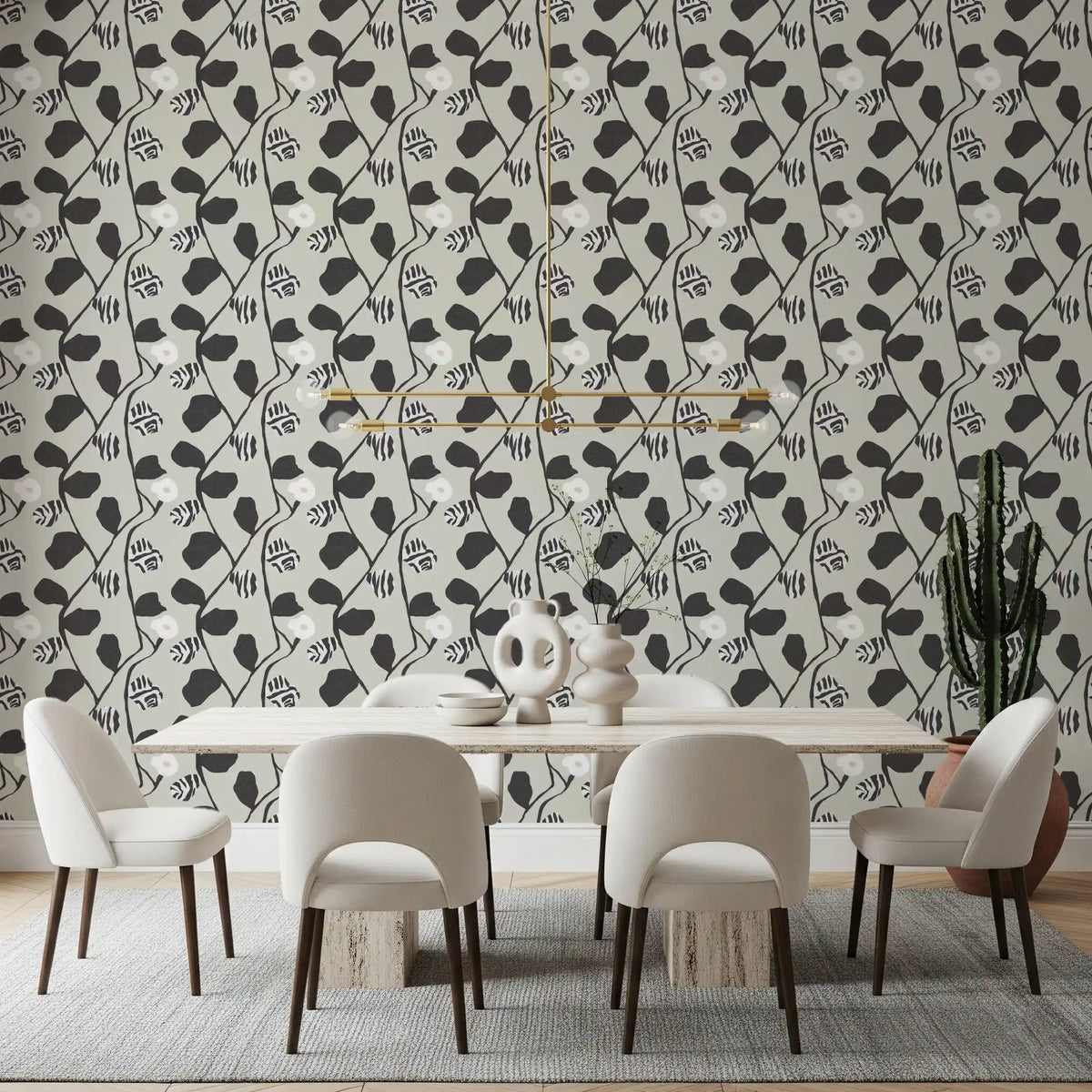 Abstract Floral Vine Arrangement Wallpaper⁠