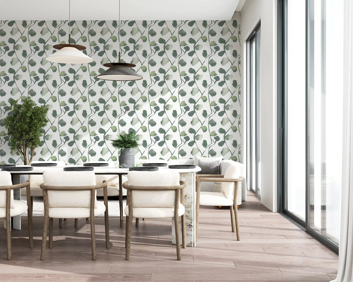 Soft Watercolor Eucalyptus Vines Wallpaper⁠