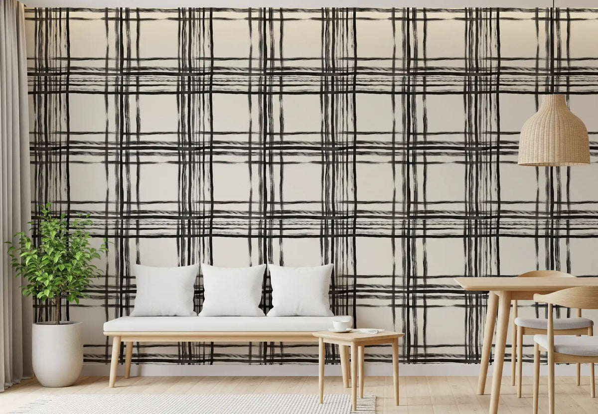 Minimalist Monochrome Grid Wallpaper⁠