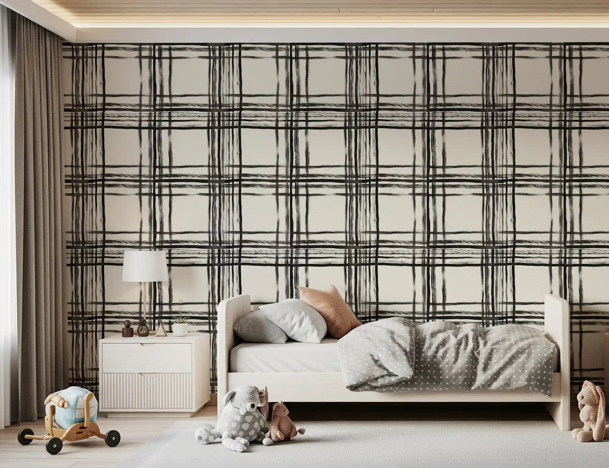 Minimalist Monochrome Grid Wallpaper⁠