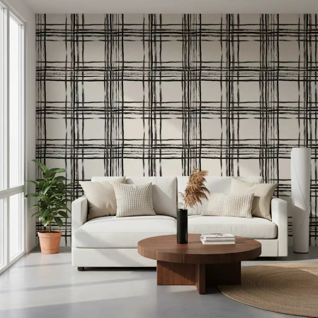 Minimalist Monochrome Grid Wallpaper⁠