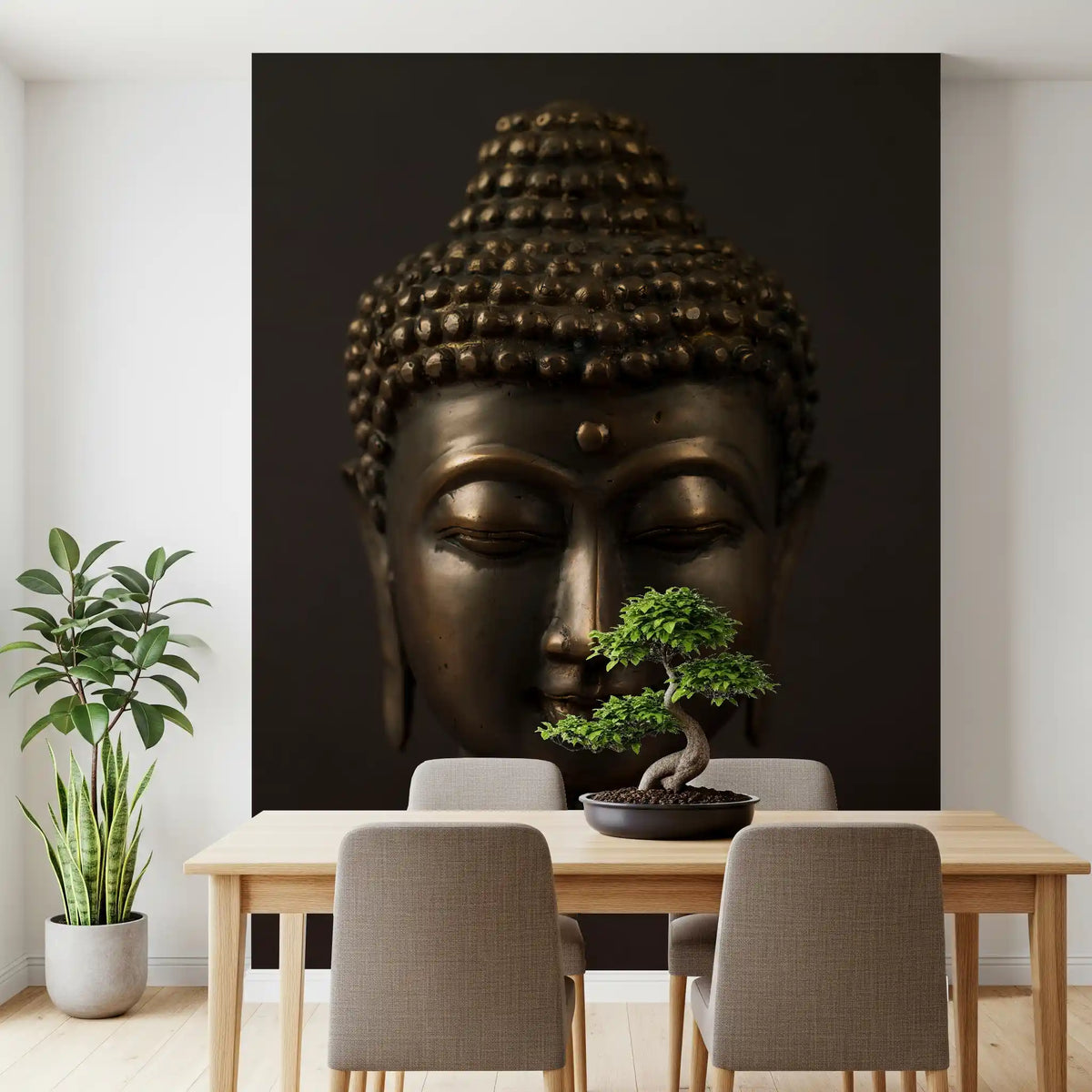 Minimalist Bronze Enlightenment Wall Mural