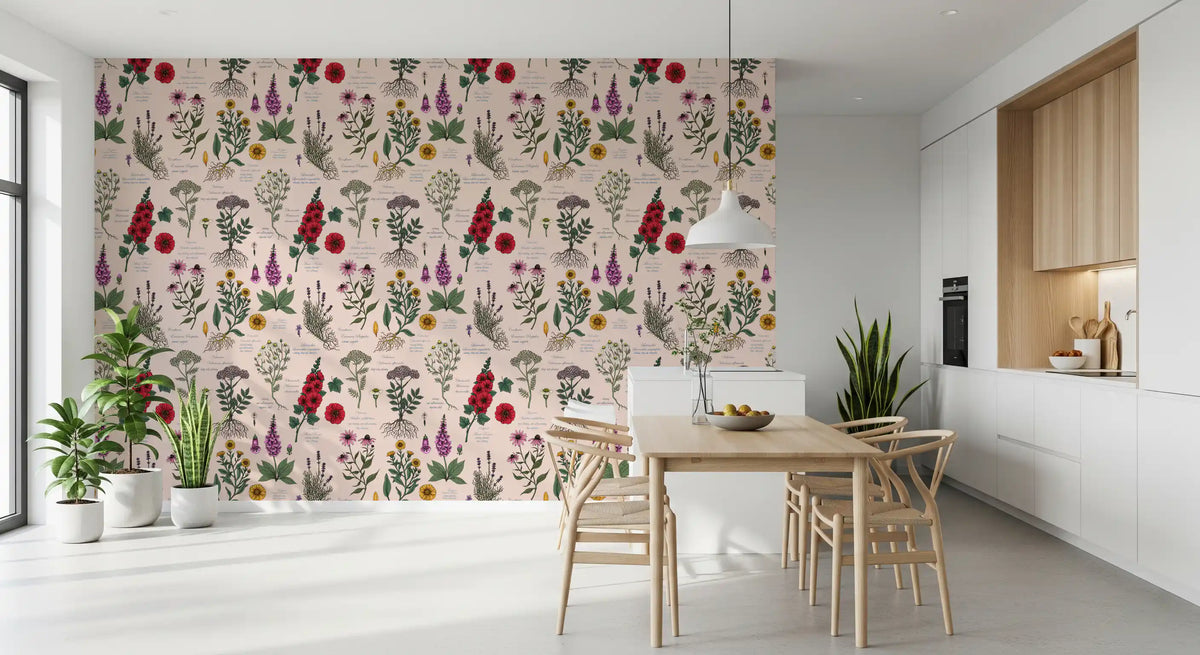 Medicinal Wildflower Garden Study Wallpaper⁠