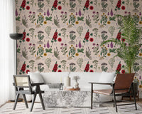 Medicinal Wildflower Garden Study Wallpaper⁠