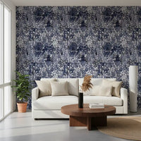 Indigo Jungle Foliage Layering Wallpaper⁠