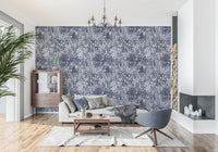 Indigo Jungle Foliage Layering Wallpaper⁠