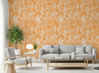 Orange Forest Silhouette Pattern Wallpaper⁠