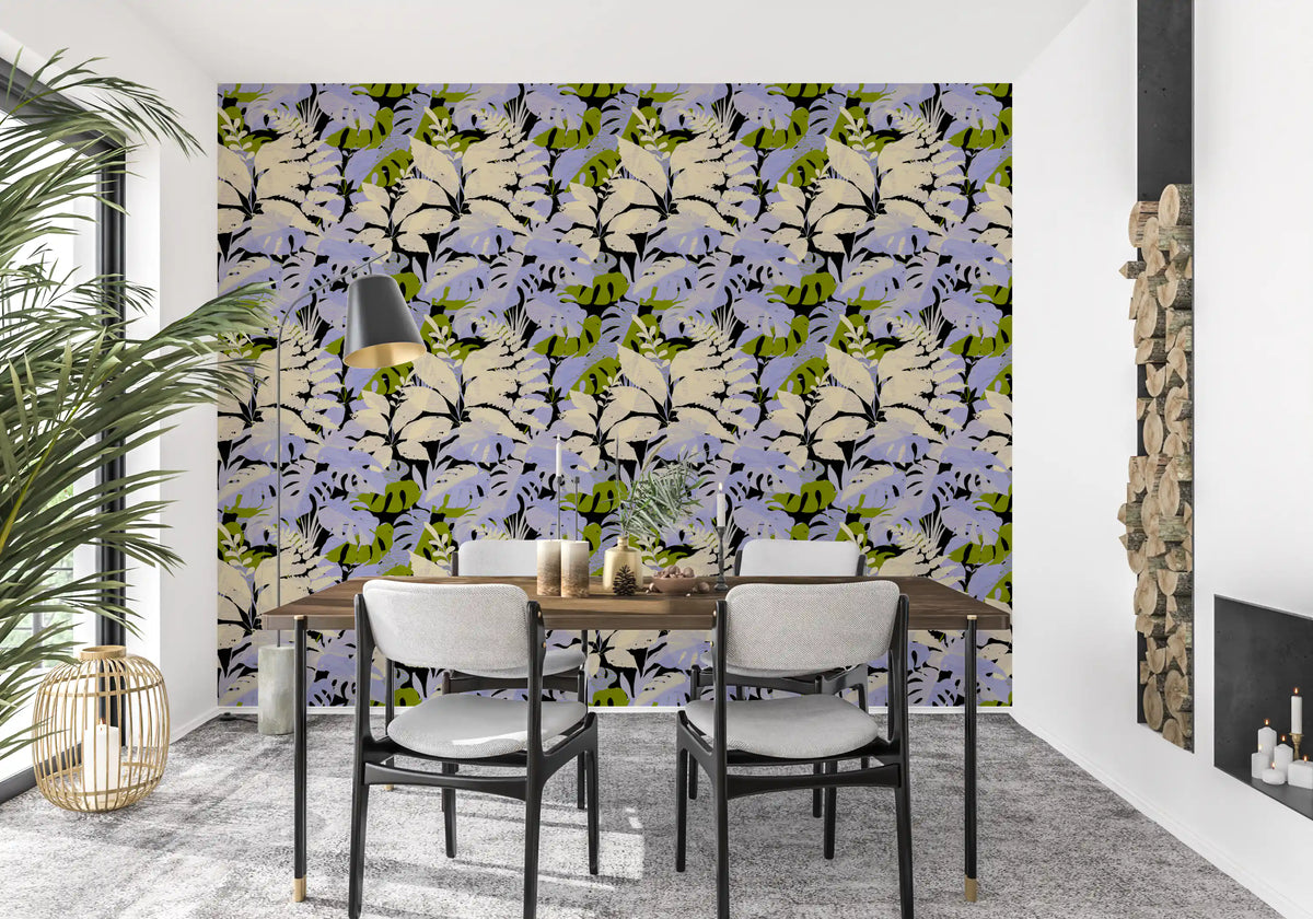 Jungle Foliage Silhouette Print Wallpaper⁠