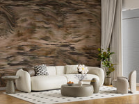 Earthy Tonal Brushstroke Motion Wall Mural
