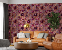 Rustic Floral Brushstroke Canvas Wallpaper⁠