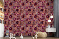 Rustic Floral Brushstroke Canvas Wallpaper⁠