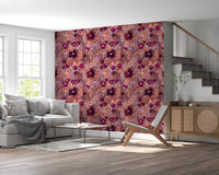 Rustic Floral Brushstroke Canvas Wallpaper⁠