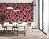 Rustic Floral Brushstroke Canvas Wallpaper⁠