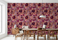 Rustic Floral Brushstroke Canvas Wallpaper⁠