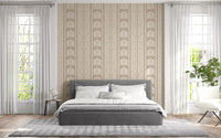 Beige Damask Stripe Heritage Wallpaper⁠
