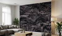 Rhythmic Grayscale Ripple Flow Wall Mural