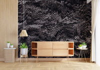 Rhythmic Grayscale Ripple Flow Wall Mural