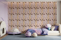 Whimsical Nature Stripe Print Wallpaper⁠