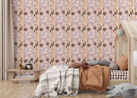 Whimsical Nature Stripe Print Wallpaper⁠