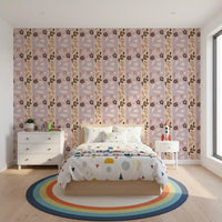 Whimsical Nature Stripe Print Wallpaper⁠