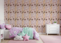 Whimsical Nature Stripe Print Wallpaper⁠