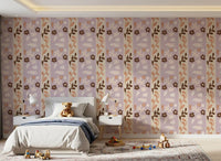 Whimsical Nature Stripe Print Wallpaper⁠