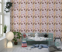 Whimsical Nature Stripe Print Wallpaper⁠