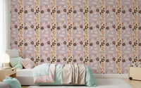 Whimsical Nature Stripe Print Wallpaper⁠