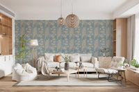 Minimalist Garden Bird Stripe Wallpaper⁠