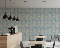 Minimalist Garden Bird Stripe Wallpaper⁠