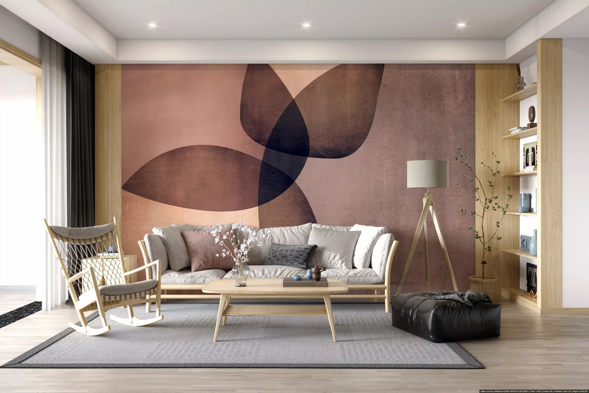Organic Shapes Earth Tones Wall Mural